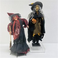 Two witch Halloween decorations