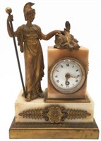 French Antique Miniature Statue Clock.
