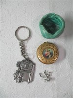 key chain and pins