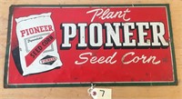 "PLANT PIONEER SEED CORN" METAL SIGN