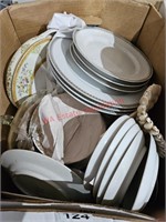 Box lot of dishes