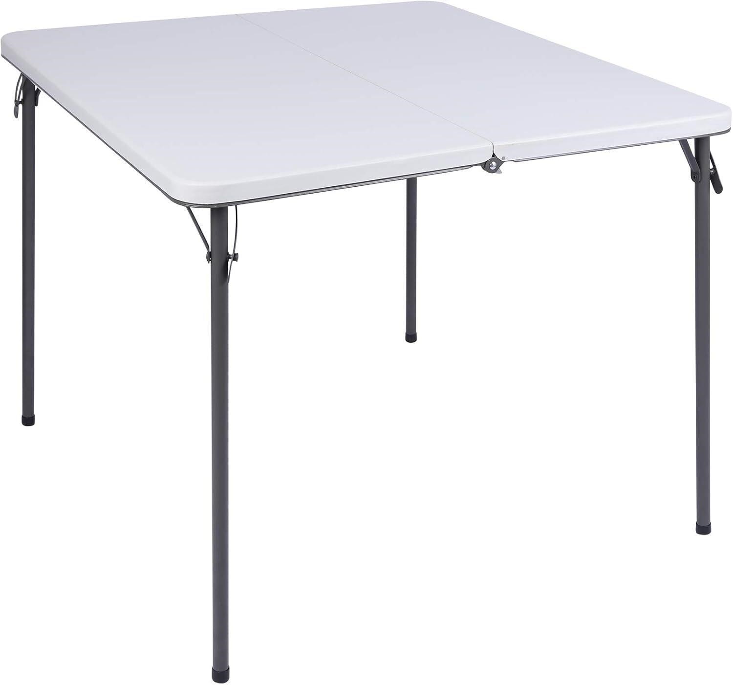 REDCAMP 34 Square Folding Card Table  White.