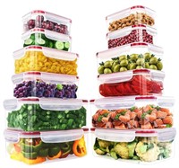 KICHLY 24 Pack Plastic Food Storage Container Set