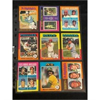 (9) 1975 Topps Baseball Stars/hof Nice Shape