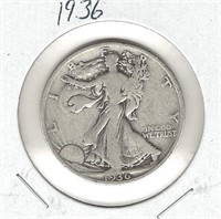 1936 Silver U.S. Walking Liberty Half Dollar