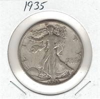 1935 Silver U.S. Walking Liberty Half Dollar