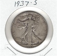 1937-S Silver U.S. Walking Liberty Half Dollar