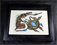 CECIL YOUNGFOX Circle of Life Native Art Framed