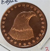 "EAGLE" ***1-OUNCE*** COPPER ROUND(UNCIRCULATED)