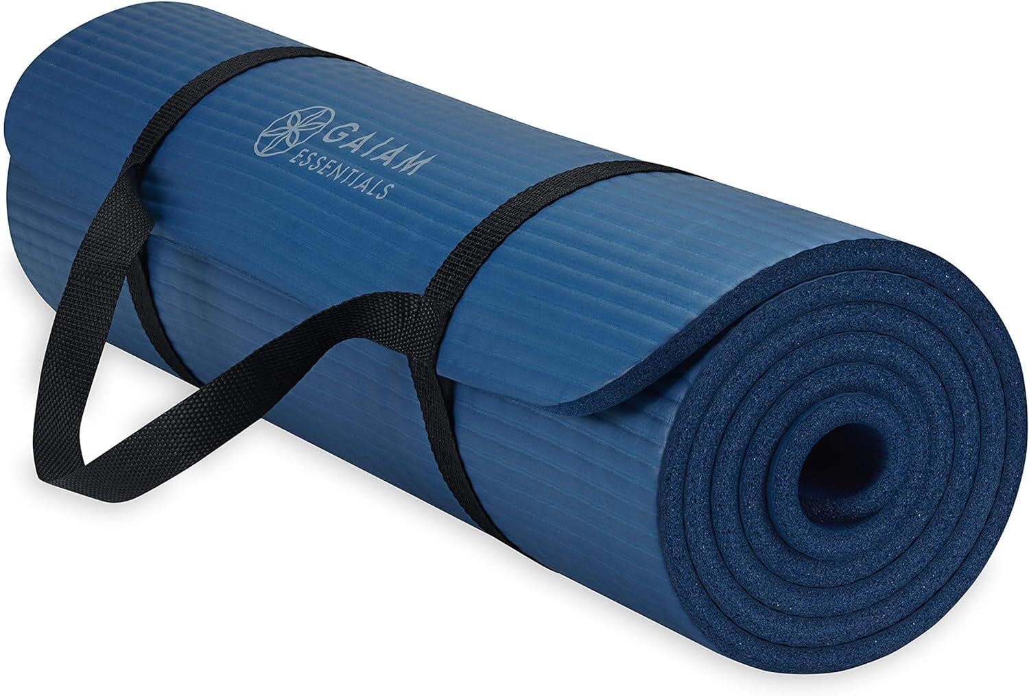 Gaiam Essentials Thick Yoga Mat  72\L Navy