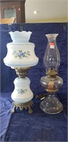 (1) Oil Lamp & (1) Electric Hurricane Lamp (18"