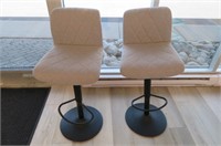 (2) Gray Cloth "as is" Stools