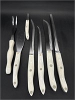 Cutco White Handle Knives, Fork and Spatula Knife