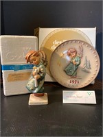 1971 Hummel heavenly angel plate & figurine