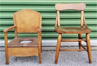 Vintage Wood Potty Chair & Kids Chair