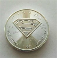 2016 Superman 1oz. 9999 Silver Canada $5 Coin