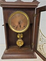 E. Ingraham & Co. mantel clock, w/key, 17" tall