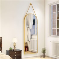 XRAMFY 16"x48" Gold Arched Full Length Mirror with
