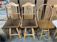 3 Swivel Bar Stools.