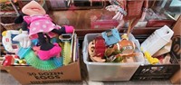 3 Box Lots of Childrens Toys, Decor, Houshold