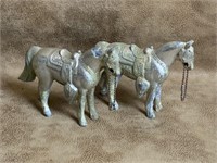Two Metal Horse Fence Toppers