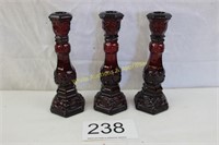 Avon 1876 Cape Cod Ruby Red Candle Stick Holders (