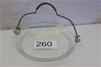 Pyrex 10" Glass Pie Plate w/Wire Holder