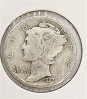 1923 United States Silver 10-Cent Dime Coin