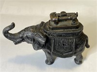 Cast Iron & Copper Figural Elephant Table Lighter