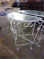 Wrought Iron and Glass Patio Table