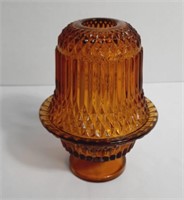 Indiana Glass Amber Diamond Point Fairy Lamp