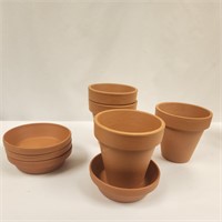 4x Clay Flower Pots lot 2