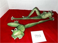 PAIR OF GLASD FROGS