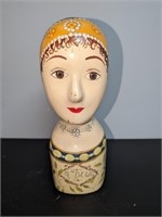 Vintage Hand Painted Millinery Plaster Head