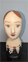 Vintage Hand Painted Millinery Plaster Head