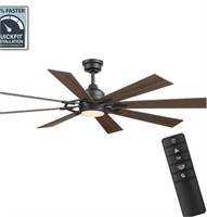 60” Indoor/ Outdoor Matte Black Ceiling Fan