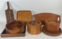 WOODEN SERVING AND PREP ITEMS