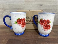 4 pioneer woman heritage floral oversized mugs