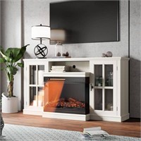 1 59 in. Deluxe White TV Stand with 5,000 BTU