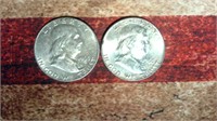 2 X 1963 D Franklin Half Dollar