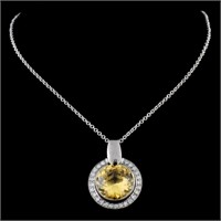 5ct Beryl & 0.30ct Diamond Pendant in 14K Gold