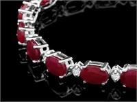 14ct Ruby & 0.50ct Diamond Bracelet in 14k Gold