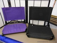 Pair of Folding Stadium Chairs, Purple & Black
