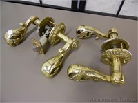 Pair of Decorative Brass Door Handles