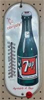 Vintage 7 UP Metal Thermometer