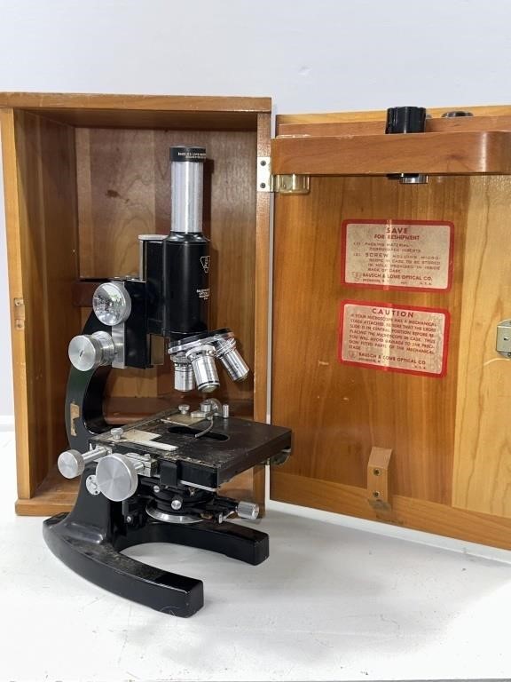 Microscope in Wooden Case