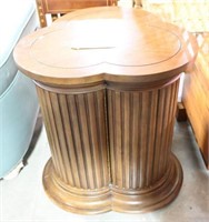 Fruitwood clover leaf top reeded column pillar