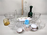 Glassware, decanters, ice bucket, EAPG, Japanese