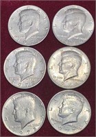 (6) Kennedy Clad Half Dollar Coins