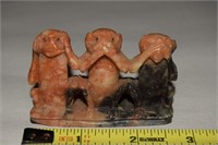 Chinese Carved Soapstone See Hear Speak Monkeys